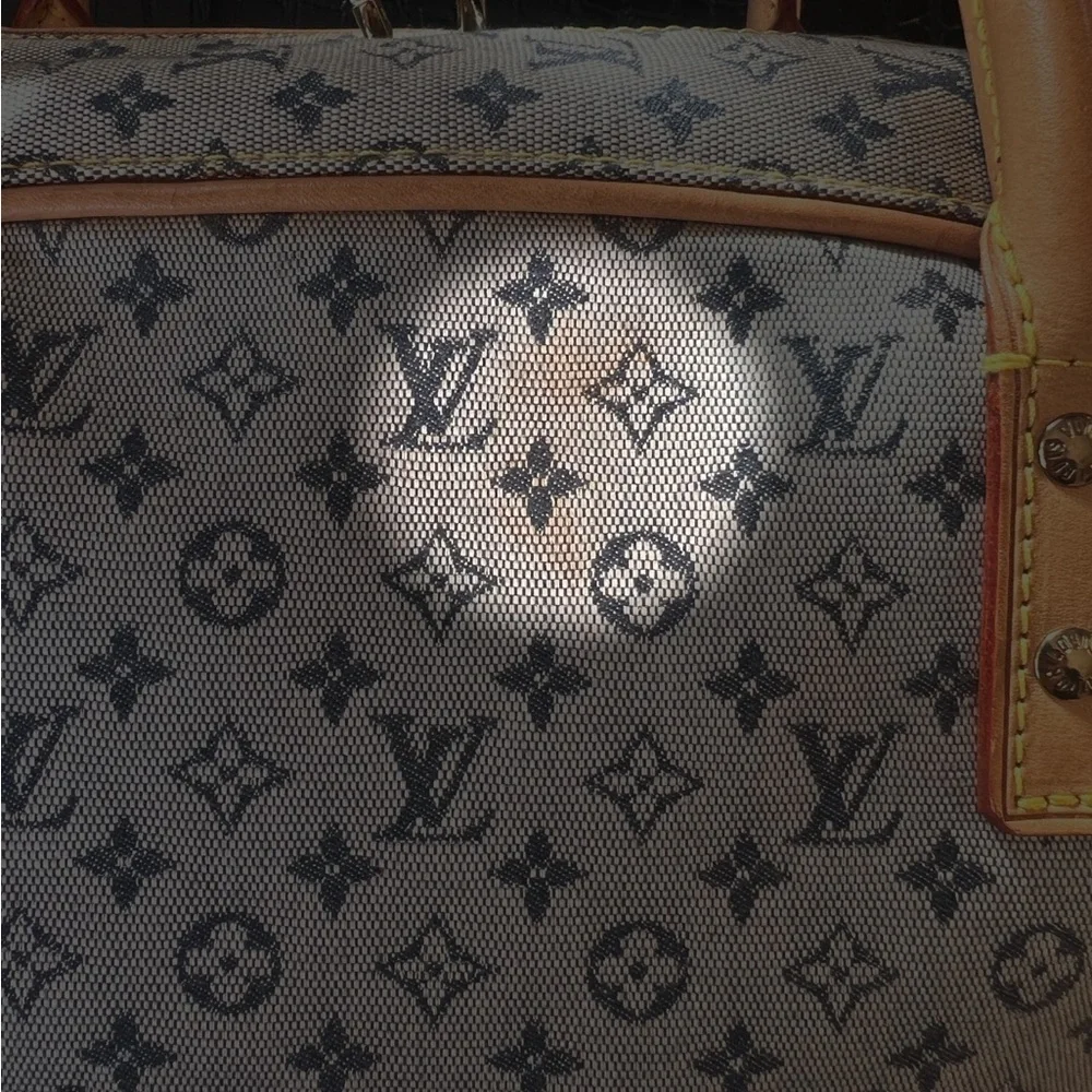 Louis Vuitton Navy x Grey Monogram Mini Lin Marie Dome Boston Bag
